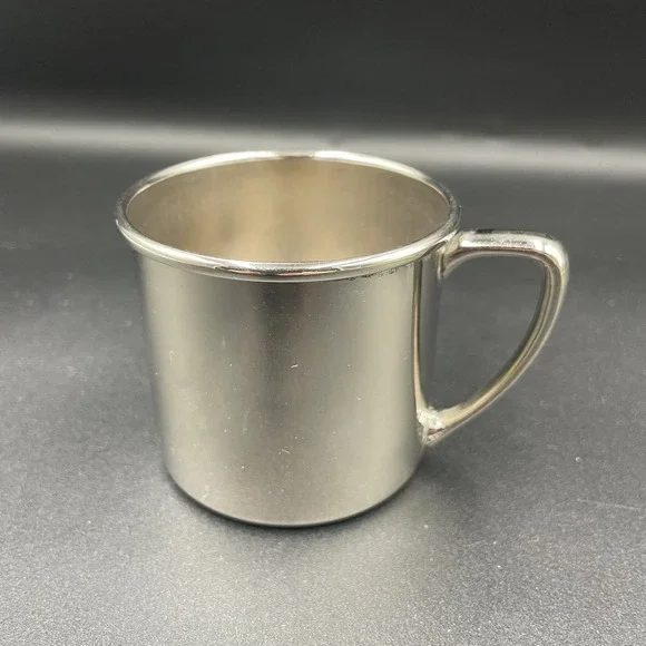 Vintage 1940c Silverplate Baby Cup- Unmarked - EUC- Toddlers Cup Baby Gift 6oz - Picture 1 of 15